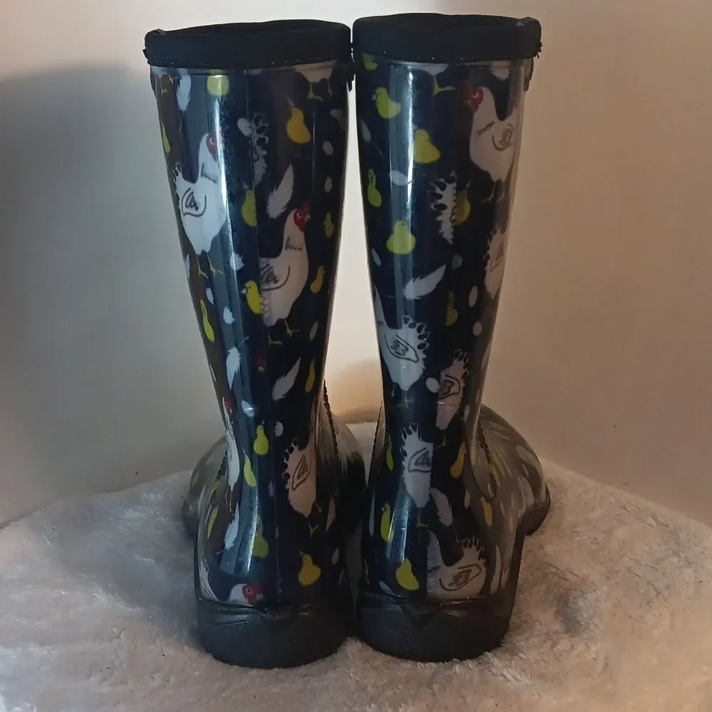 Sloggers Waterproof Chicken Print Rain Boots